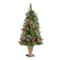 4ft. Pre-Lit Pine Iced Berry Pine Entrance Tree in Gold Urn, Clear Lights